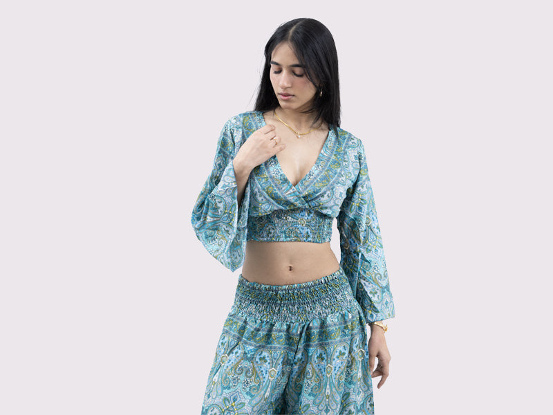 Sapphire Serenity Palazzo Dress