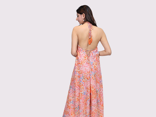 Milan Dress Embroided Orange