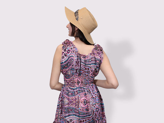 Short Valencia Dress Maroon