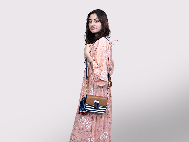 Bolero Sleeve Long Dress Peach