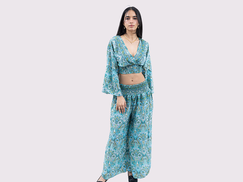 Sapphire Serenity Palazzo Dress