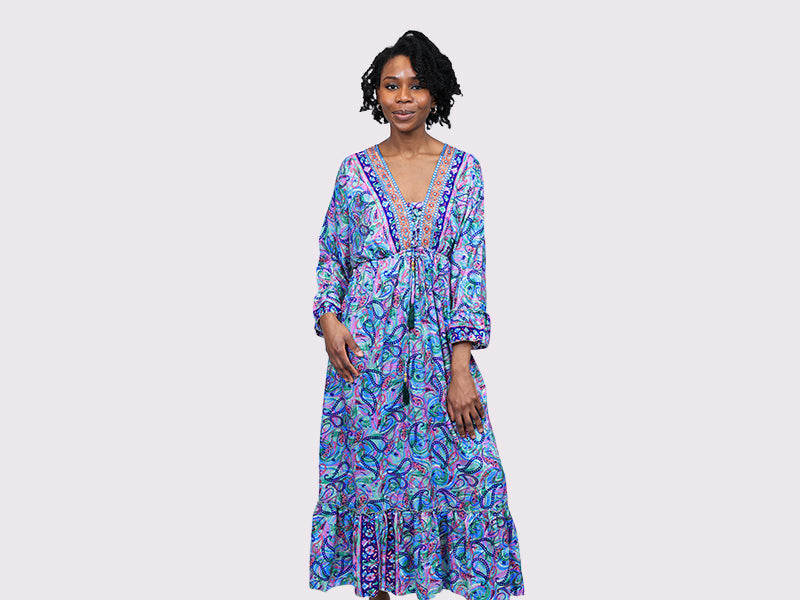 Embroided Thread Neck Dress