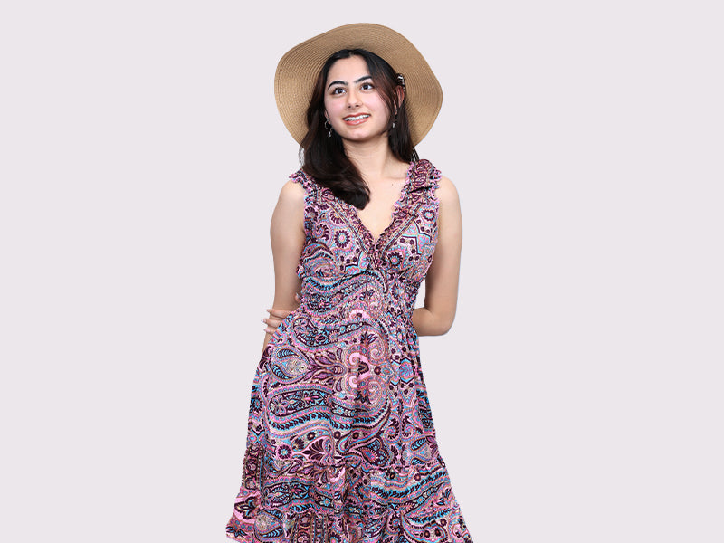 Short Valencia Dress Maroon