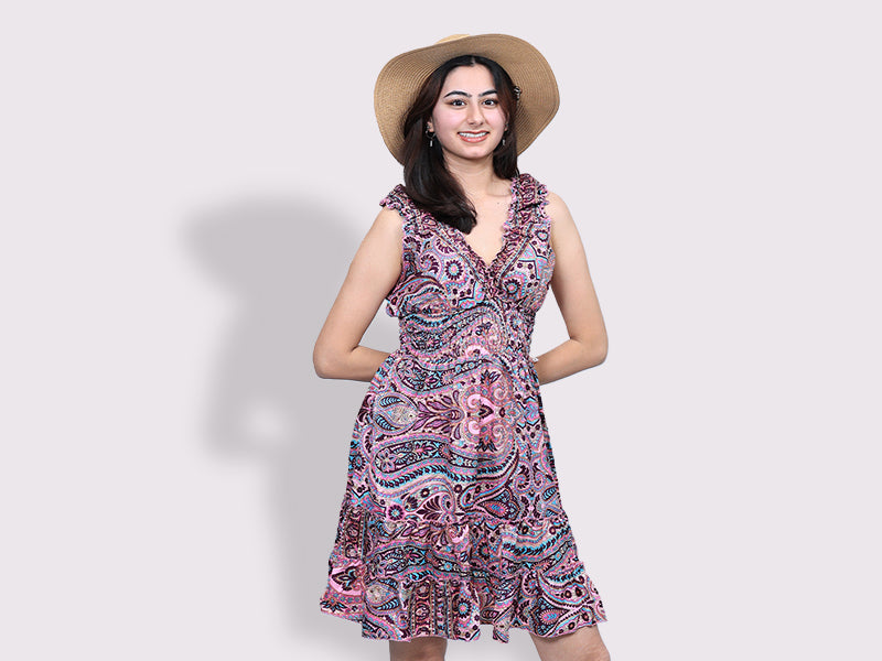 Short Valencia Dress Maroon