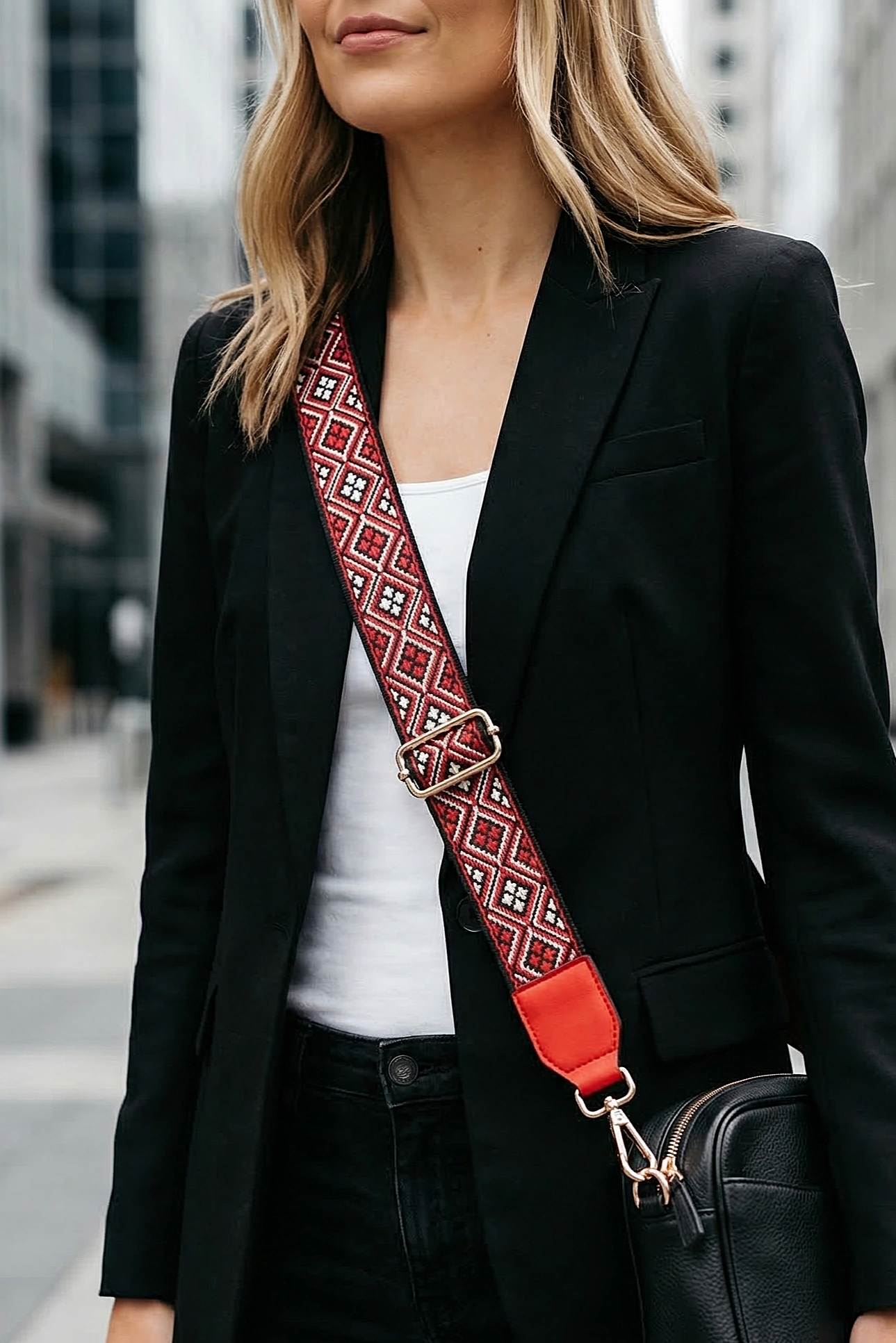 Crimson Heritage Embroidered Bag Strap
